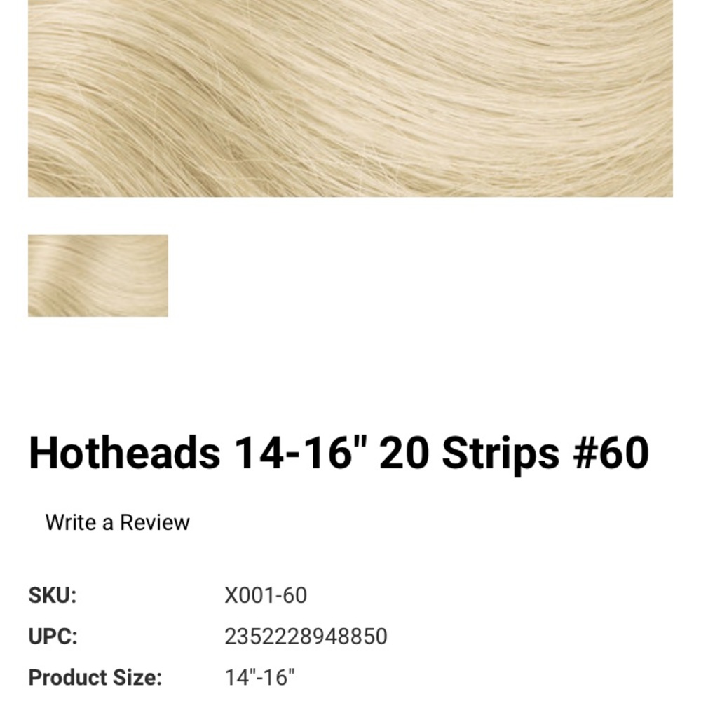 HotHeads Original Tape-In Hair Extensions 14-16”